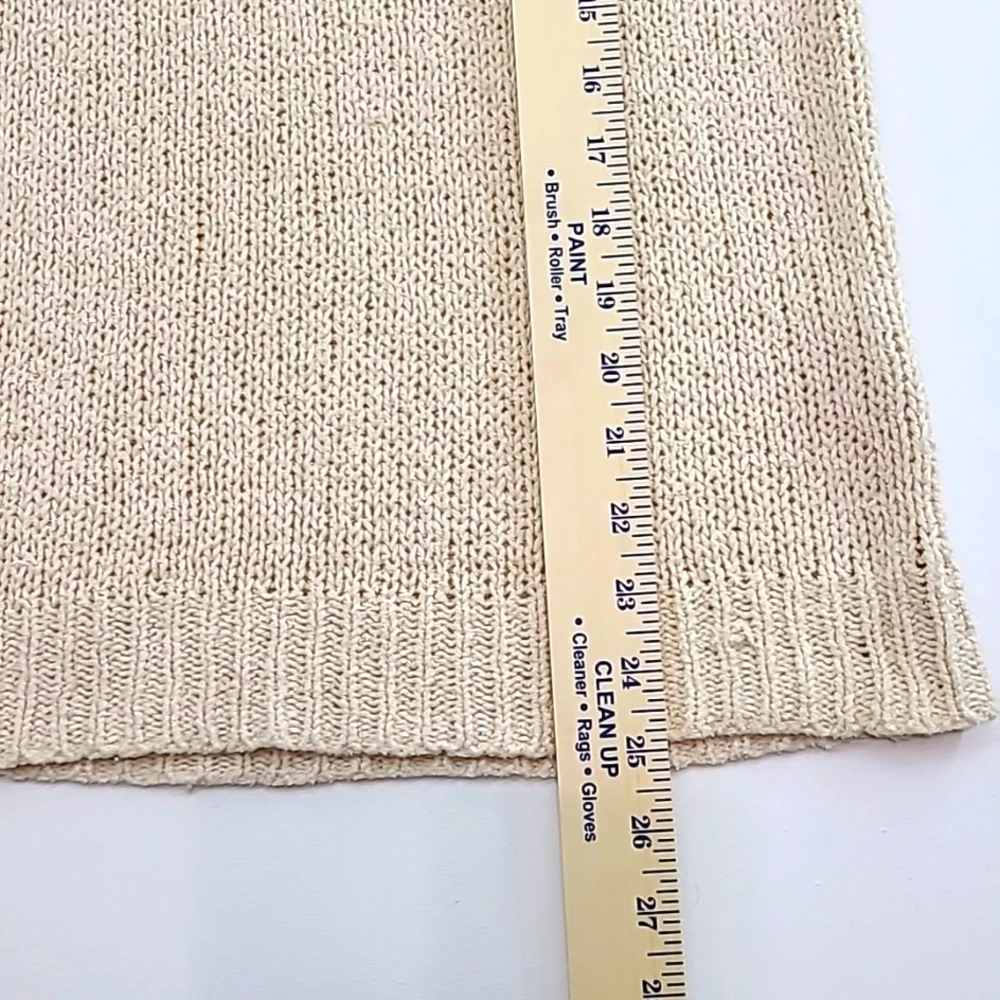 J. CREW Women's Cream Cotton / Lin / Nylon Long Sleeve Sweater‎ - Size Small